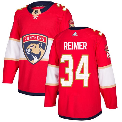 Adidas Men Florida Panthers #34 James Reimer Red Home Authentic Stitched NHL Jersey